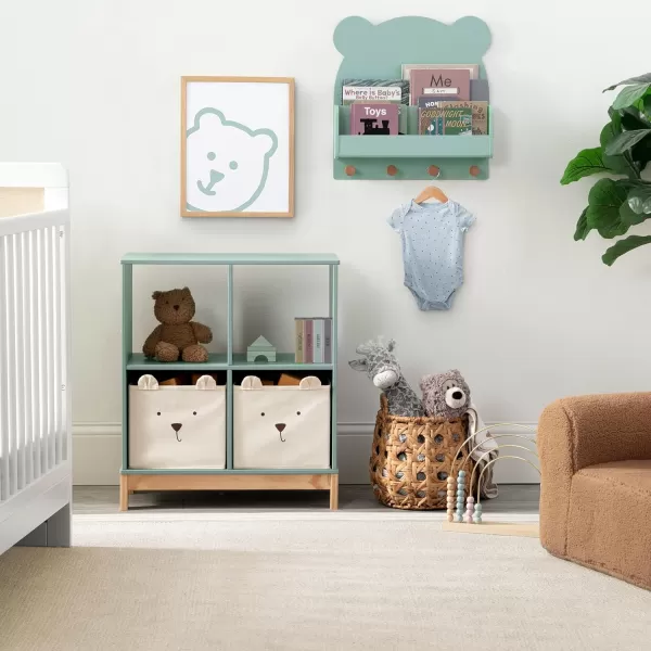babyGap by Delta Children Brannan Bear Wall Shelf with 4 Hooks, White