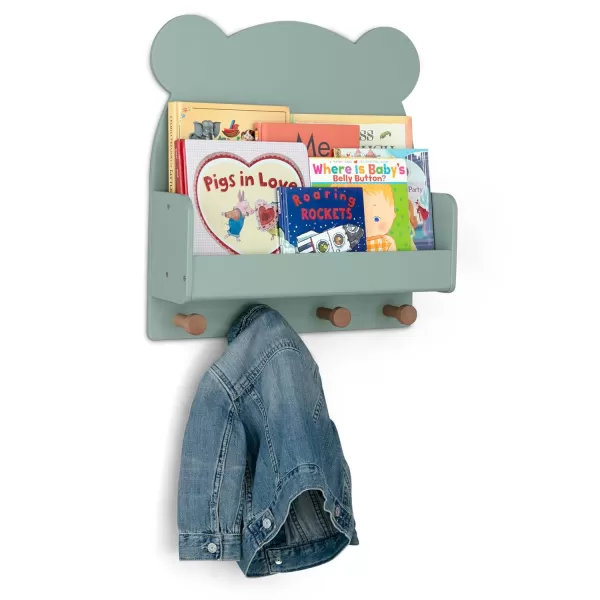 babyGap by Delta Children Brannan Bear Wall Shelf with 4 Hooks, White