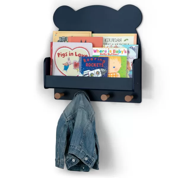 babyGap by Delta Children Brannan Bear Wall Shelf with 4 Hooks, White