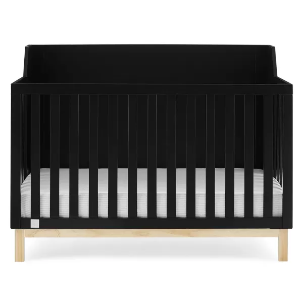 babyGap by Delta Children Oxford 6-in-1 Convertible Crib TrueSleep 2-Stage Deluxe Crib and Toddler Mattress , Navy/Natural