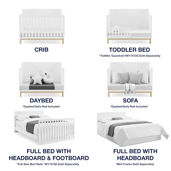 babyGap by Delta Children Oxford 6-in-1 Convertible Crib TrueSleep 2-Stage Deluxe Crib and Toddler Mattress , Navy/Natural