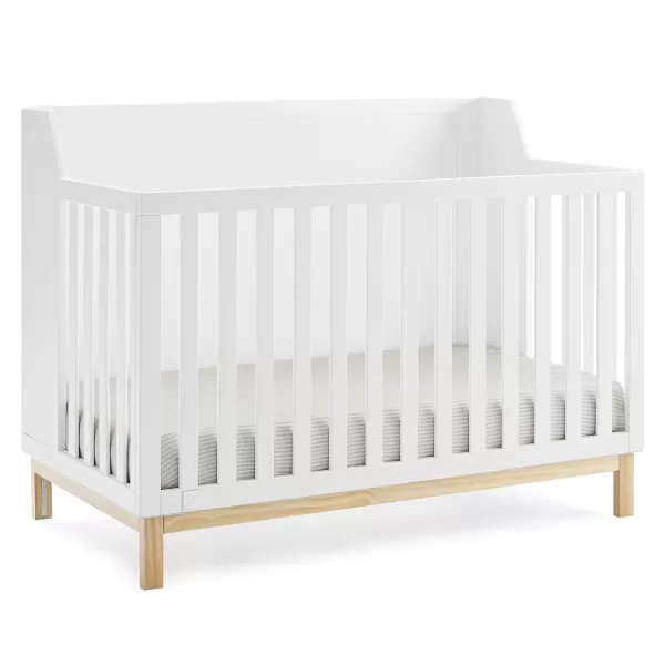 babyGap by Delta Children Oxford 6-in-1 Convertible Crib TrueSleep 2-Stage Deluxe Crib and Toddler Mattress , Navy/Natural