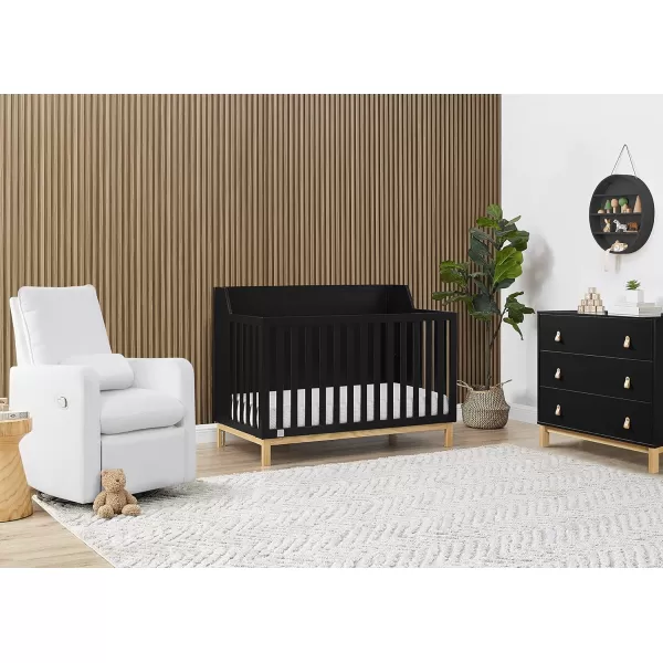 babyGap by Delta Children Oxford 6-in-1 Convertible Crib TrueSleep 2-Stage Deluxe Crib and Toddler Mattress , Navy/Natural