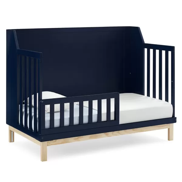 babyGap by Delta Children Oxford 6-in-1 Convertible Crib TrueSleep 2-Stage Deluxe Crib and Toddler Mattress , Navy/Natural
