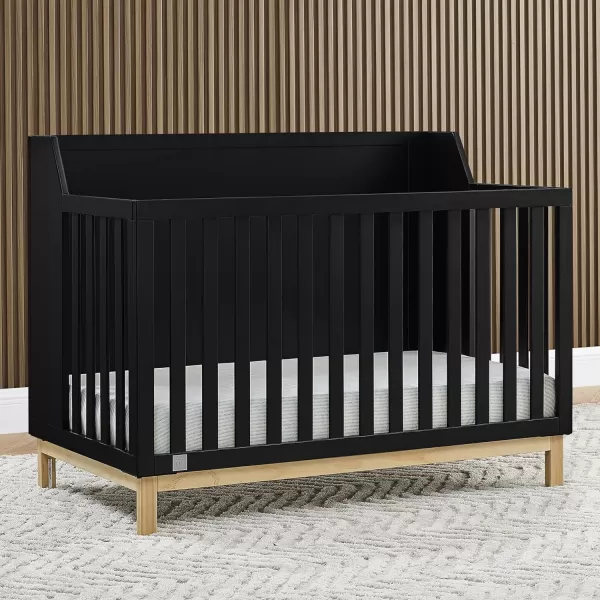 babyGap by Delta Children Oxford 6-in-1 Convertible Crib TrueSleep 2-Stage Deluxe Crib and Toddler Mattress , Navy/Natural