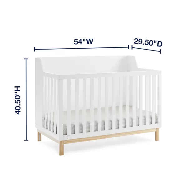 babyGap by Delta Children Oxford 6-in-1 Convertible Crib TrueSleep 2-Stage Deluxe Crib and Toddler Mattress , Navy/Natural