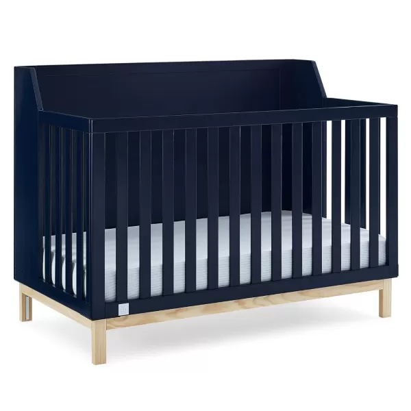 babyGap by Delta Children Oxford 6-in-1 Convertible Crib TrueSleep 2-Stage Deluxe Crib and Toddler Mattress , Navy/Natural