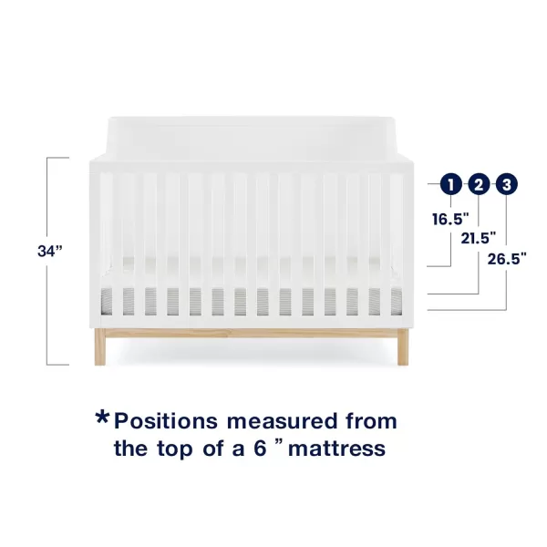 babyGap by Delta Children Oxford 6-in-1 Convertible Crib TrueSleep 2-Stage Deluxe Crib and Toddler Mattress , Navy/Natural