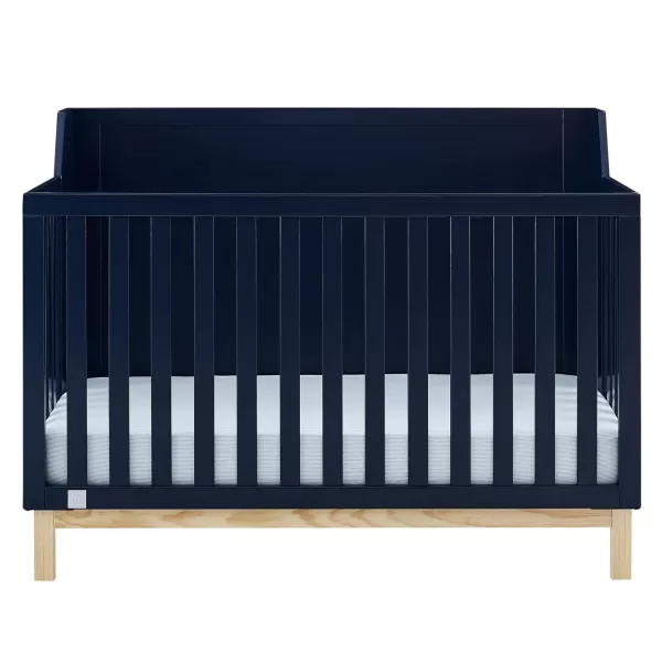 babyGap by Delta Children Oxford 6-in-1 Convertible Crib TrueSleep 2-Stage Deluxe Crib and Toddler Mattress , Navy/Natural