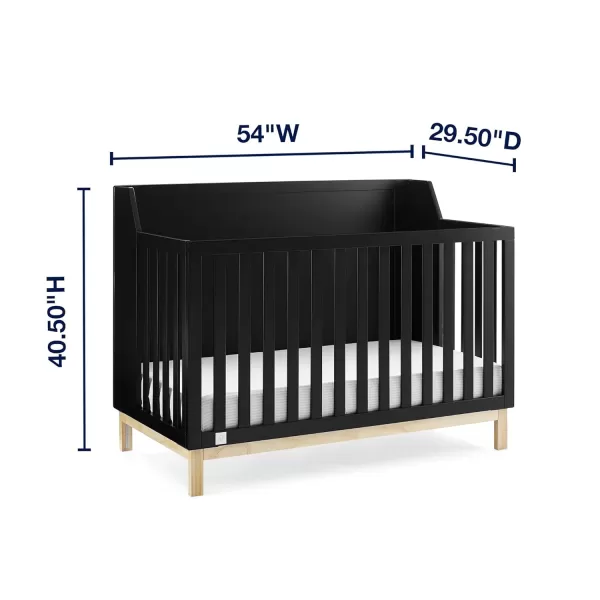 babyGap by Delta Children Oxford 6-in-1 Convertible Crib TrueSleep 2-Stage Deluxe Crib and Toddler Mattress , Navy/Natural