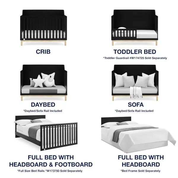 babyGap by Delta Children Oxford 6-in-1 Convertible Crib TrueSleep 2-Stage Deluxe Crib and Toddler Mattress , Navy/Natural