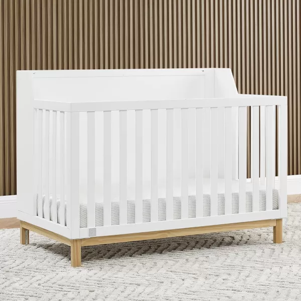 babyGap by Delta Children Oxford 6-in-1 Convertible Crib TrueSleep 2-Stage Deluxe Crib and Toddler Mattress , Navy/Natural