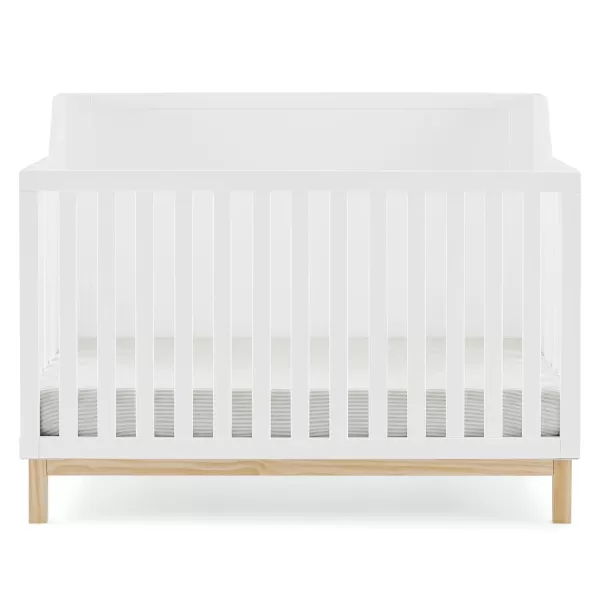 babyGap by Delta Children Oxford 6-in-1 Convertible Crib TrueSleep 2-Stage Deluxe Crib and Toddler Mattress , Navy/Natural