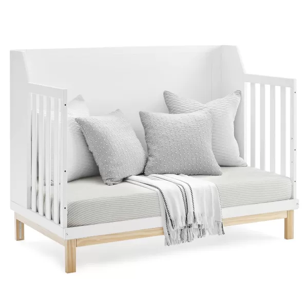 babyGap by Delta Children Oxford 6-in-1 Convertible Crib TrueSleep 2-Stage Deluxe Crib and Toddler Mattress , Navy/Natural