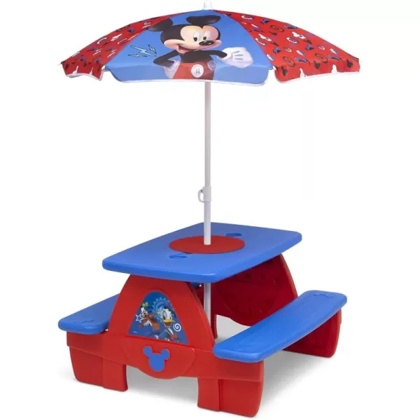 4 Seat Activity Picnic Table with Umbrella and Lego Compatible Tabletop, PAW Patrol