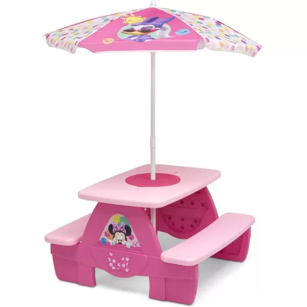 4 Seat Activity Picnic Table with Umbrella and Lego Compatible Tabletop, PAW Patrol