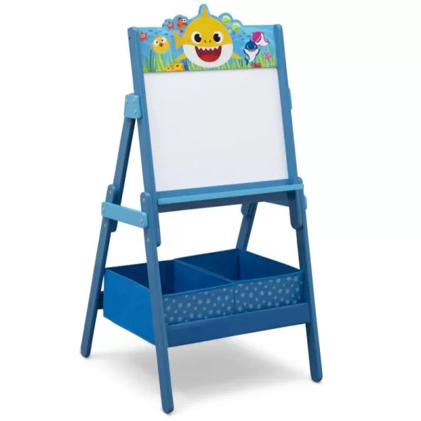 Baby Shark Kids Wooden Activity Easel with Storage by Delta Children - Greenguard Gold Certified