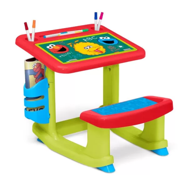 Bluey Draw and Play Desk by Delta Children – Includes 10 Markers and Coloring Book, Blue