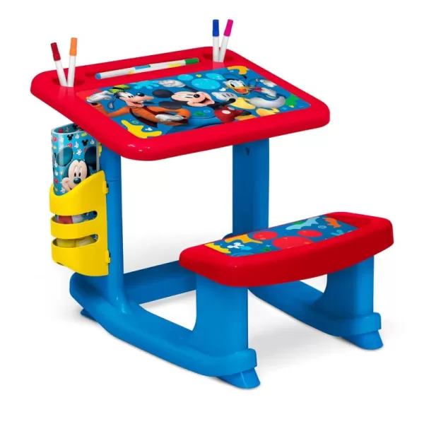 Bluey Draw and Play Desk by Delta Children – Includes 10 Markers and Coloring Book, Blue