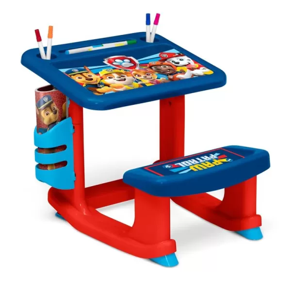 Bluey Draw and Play Desk by Delta Children – Includes 10 Markers and Coloring Book, Blue