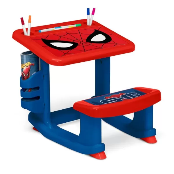 Bluey Draw and Play Desk by Delta Children – Includes 10 Markers and Coloring Book, Blue