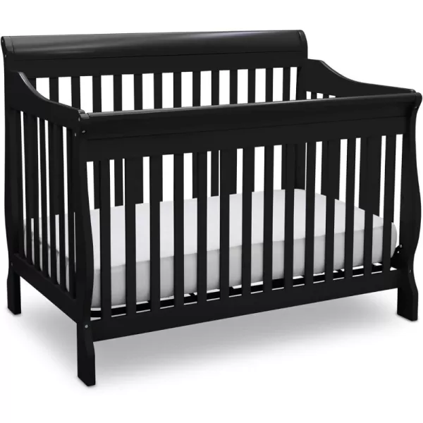 Canton 4-in-1 Convertible Crib - Easy to Assemble, Ebony Black