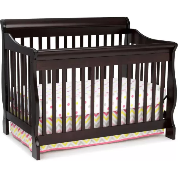 Canton 4-in-1 Convertible Crib - Easy to Assemble, Ebony Black