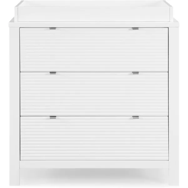 Delta Children Cassie 3 Drawer Dresser with Changing Top and Interlocking Drawers, Midnight Grey