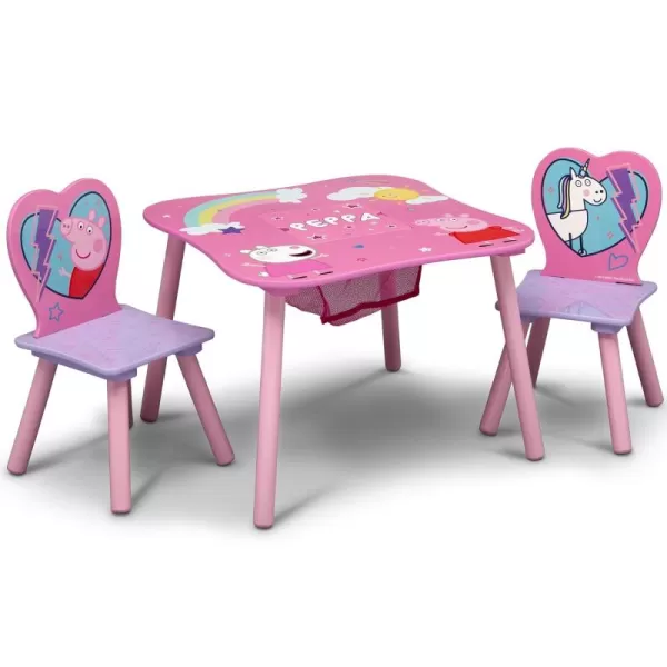 Delta Children Kids Table and Chair Set with Storage  - Ideal for Arts &amp; Crafts, Snack Time, Homeschooling, Homework &amp; More, Peppa Pig