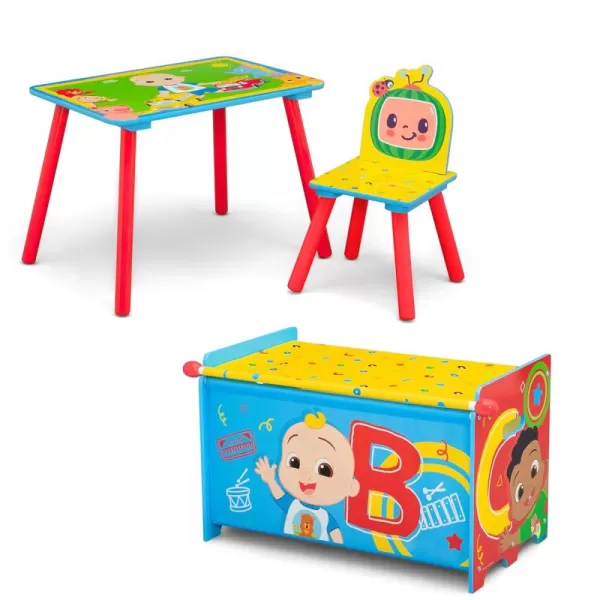 Delta Children - Marvel Spidey and His Amazing Friends 3-Piece Toddler Playroom Set – Includes Table, Chair and Toy Box, Blue/Red