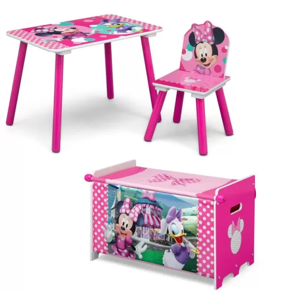 Delta Children - Marvel Spidey and His Amazing Friends 3-Piece Toddler Playroom Set – Includes Table, Chair and Toy Box, Blue/Red