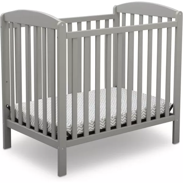 Emery Mini Convertible Baby Crib with 2.75-inch Mattress, Bianca White