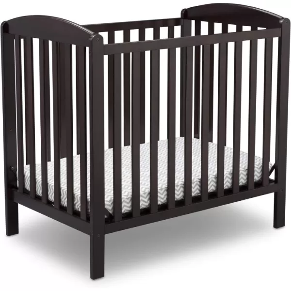 Emery Mini Convertible Baby Crib with 2.75-inch Mattress, Bianca White