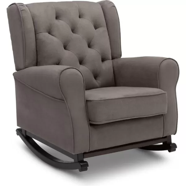 Emma Upholstered Rocking Chair,Wood, Dove Grey