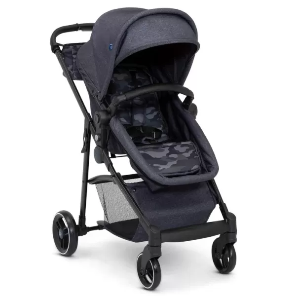 GAP babyGap 2-in-1 Carriage Stroller - Car Seat Compatible - Easy One-Handed Fold - Lightweight Stoller with Oversized Canopy &amp; Reclining Seat - Made with Sustainable Materials, Black Camo