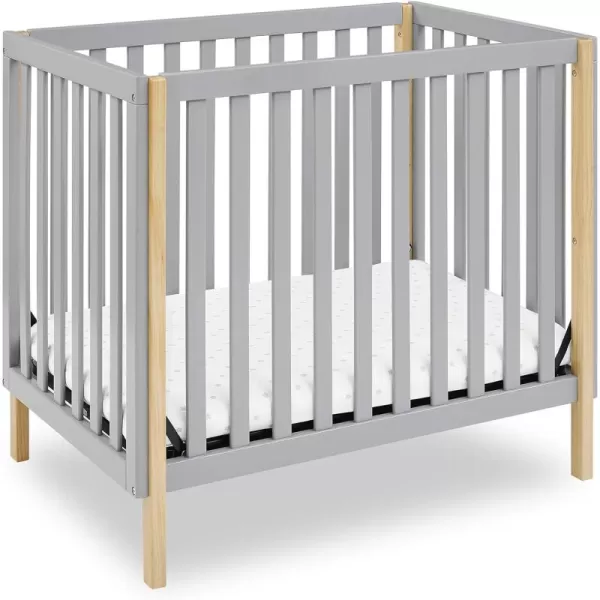 Gio Mini Crib with 2.75" Mattress Included, Ebony/Natural
