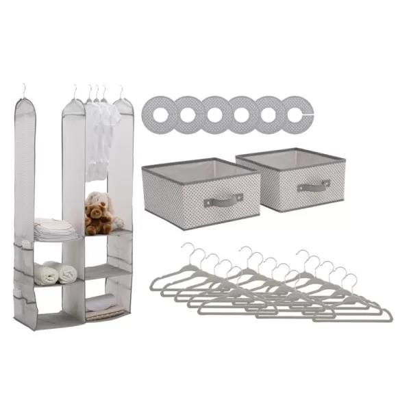 Nursery Storage 24 Piece Set - Easy Storage/Organization Solution - Keeps Bedroom, Nursery &amp; Closet Clean, Dove Grey