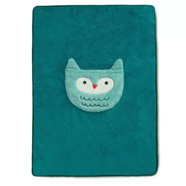 Sherpa Throw Blanket with Storage Pocket for Kids, Magenta Cat