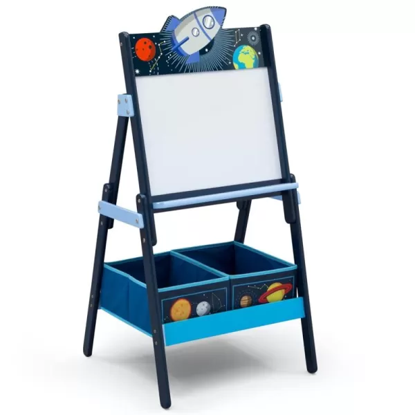 Space Adventures Wooden Activity Easel with Storage - Ideal for Arts &amp; Crafts, Drawing, Homeschooling and More - Greenguard Gold Certified, Blue