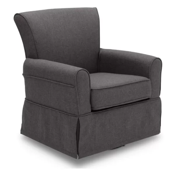 Upholstered Glider Swivel Rocker Chair, Charcoal