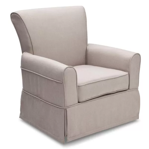 Upholstered Glider Swivel Rocker Chair, Charcoal