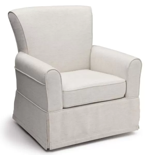 Upholstered Glider Swivel Rocker Chair, Charcoal