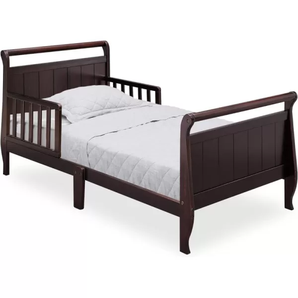 Wood Toddler Bed Sleigh, Crib, Black Cherry Espresso