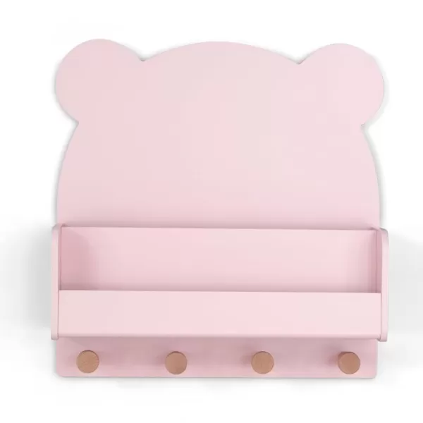 babyGap by Delta Children Brannan Bear Wall Shelf with 4 Hooks, White