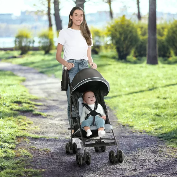 Jeep PowerGlyde Stroller by Delta Children - Lightweight Travel Stroller with Smoothest Ride &amp; Compact Fold, 3-Position Recline, Extra Large Storage Basket, Olive Green