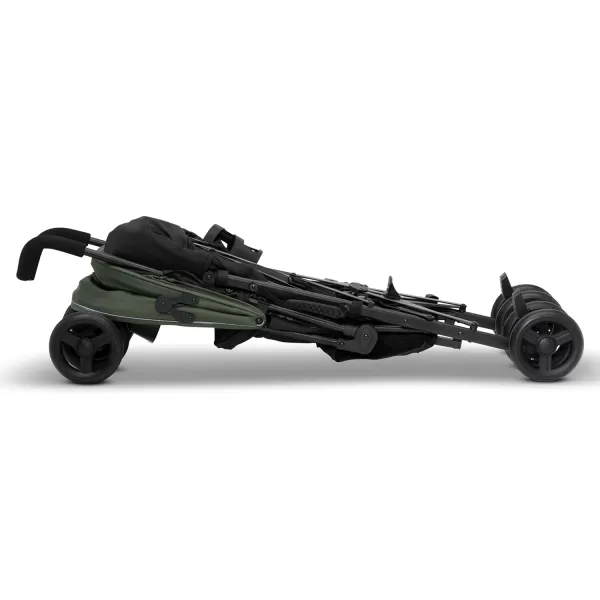 Jeep PowerGlyde Stroller by Delta Children - Lightweight Travel Stroller with Smoothest Ride &amp; Compact Fold, 3-Position Recline, Extra Large Storage Basket, Olive Green