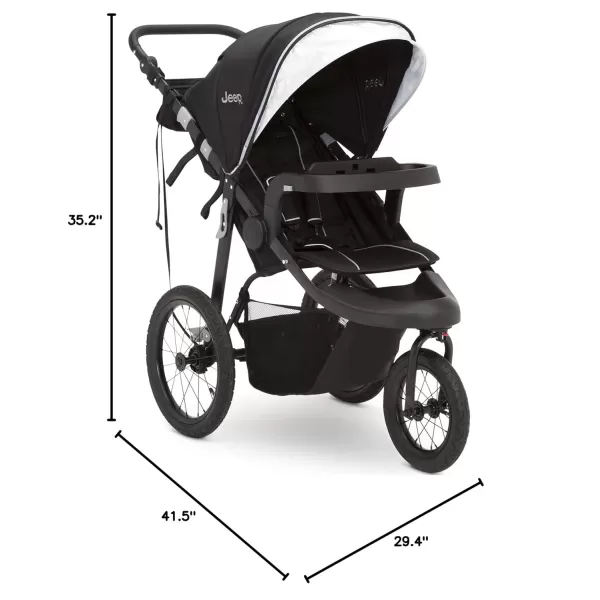 imageJeep Hydro Sport Plus Jogger by Delta Children Includes Car Seat Adapter Black Neoprene Leather