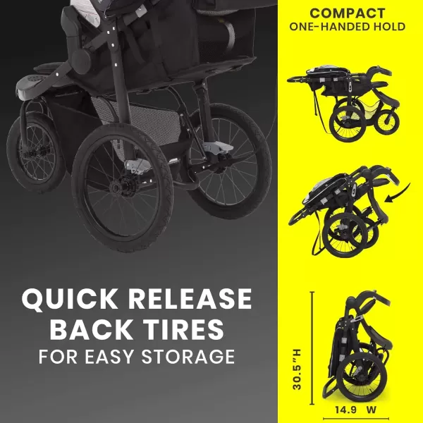 imageJeep Hydro Sport Plus Jogger by Delta Children Includes Car Seat Adapter Black Neoprene Leather