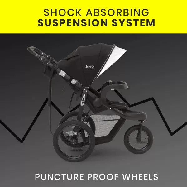imageJeep Hydro Sport Plus Jogger by Delta Children Includes Car Seat Adapter Black Neoprene Leather