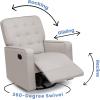 imageDelta Home Grant Glider Swivel Chair Featuring LiveSmart CulpStainResistant Repels Moisture Kid ampamp PetFriendly Fabric Adult LinenLinen
